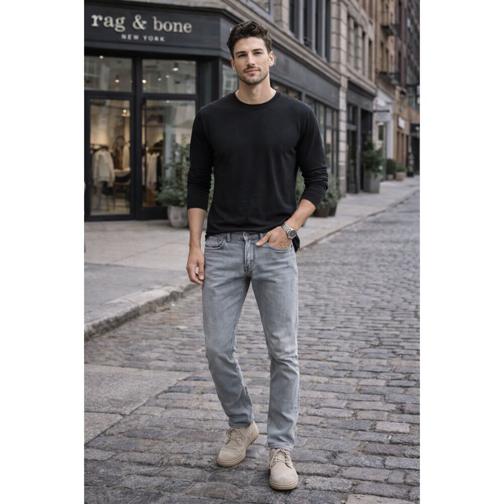Rag & Bone New York Gray Fit 2 Slim Leg Jeans Pants Trousers   Mens Size 33